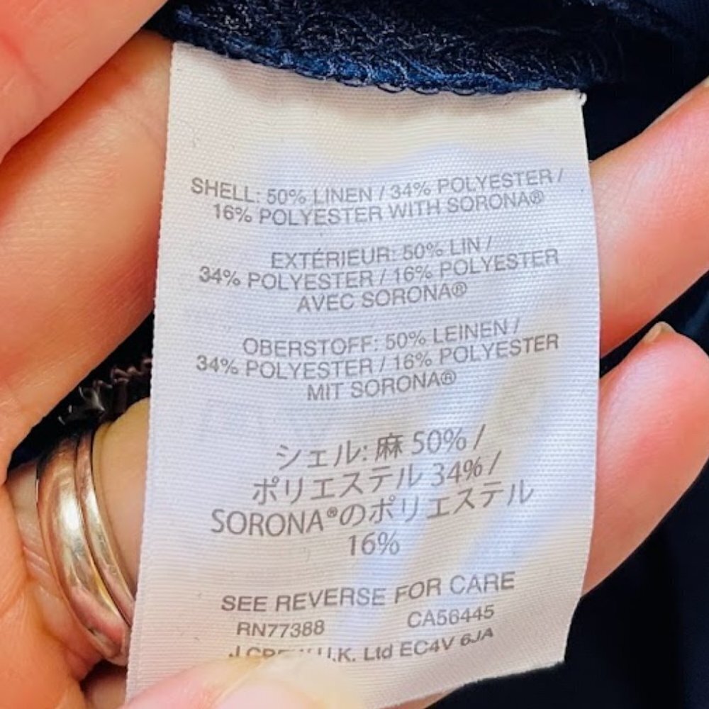 NWT J. Crew TALL LONG Easy Pant Trouser Linen Navy Blue Elastic Waist Preppy 12 - Picture 11 of 12